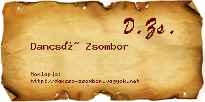 Dancsó Zsombor névjegykártya