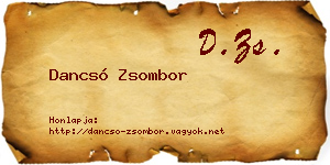 Dancsó Zsombor névjegykártya